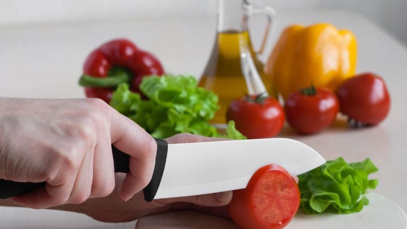 Ceramic Knife in Kitchen Use